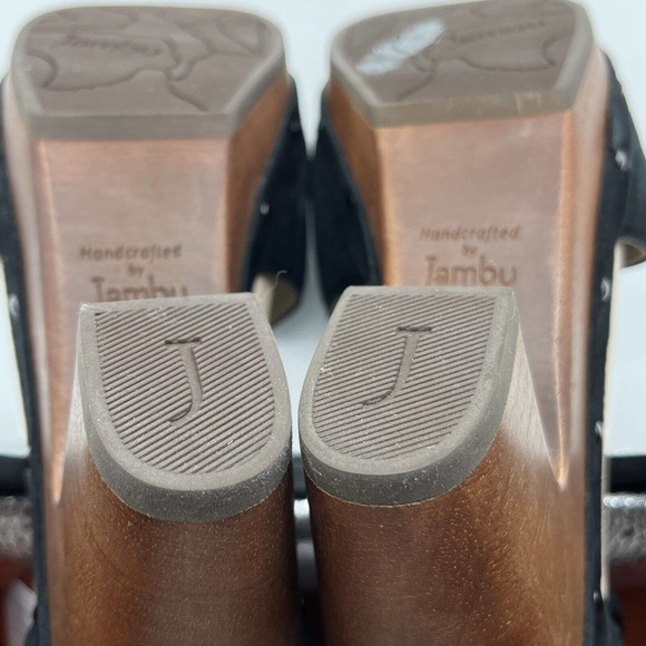 Jambu Sandals Suede Sheila Block High Heel Shoe - Picture 9 of 12